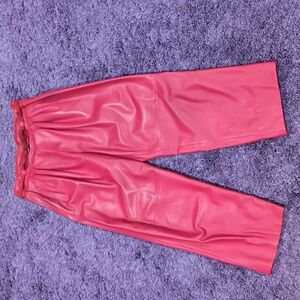 Vintage Gucci Red Leather Pants with belt Rare